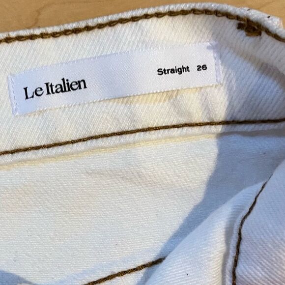 Frame Denim Le Italien Straight Leg Jeans in Blanc White 26 NWOT - Picture 6 of 16